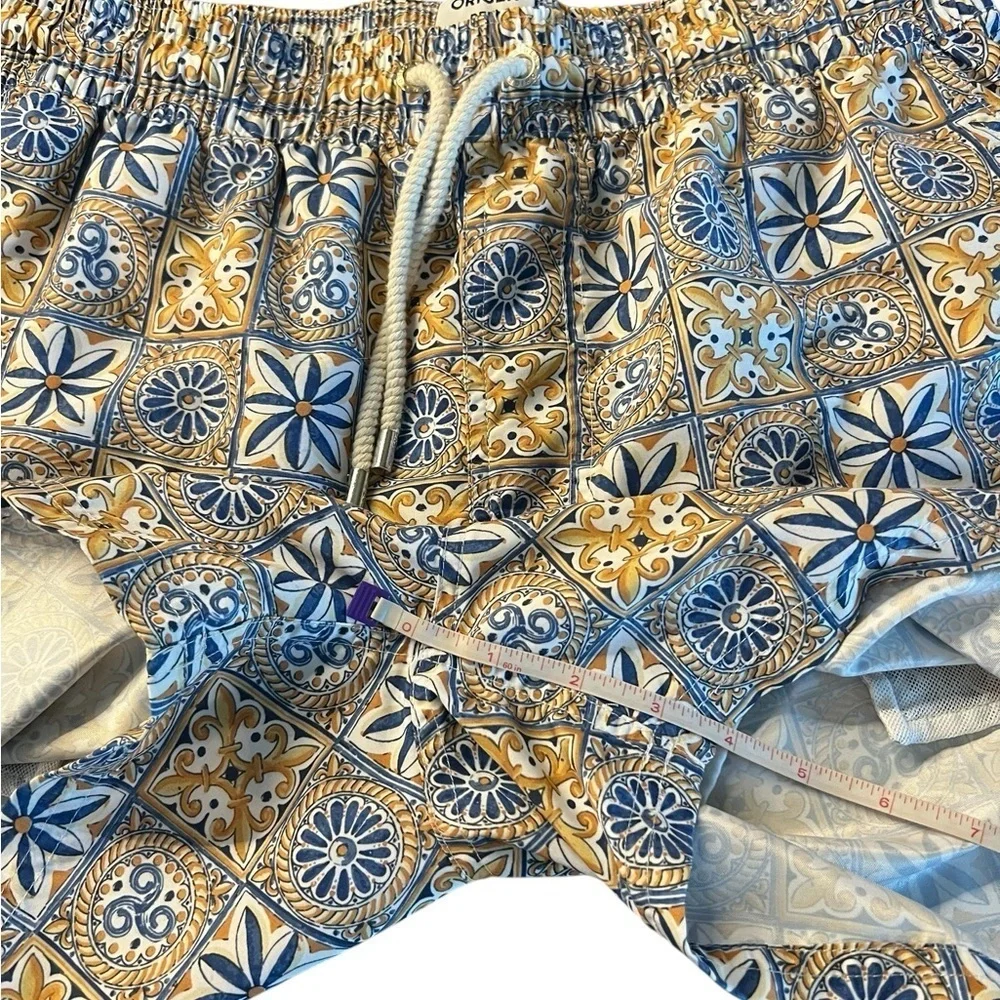 Origen Per Capri Blue & Yellow Swim Trunks Size XL NWOT